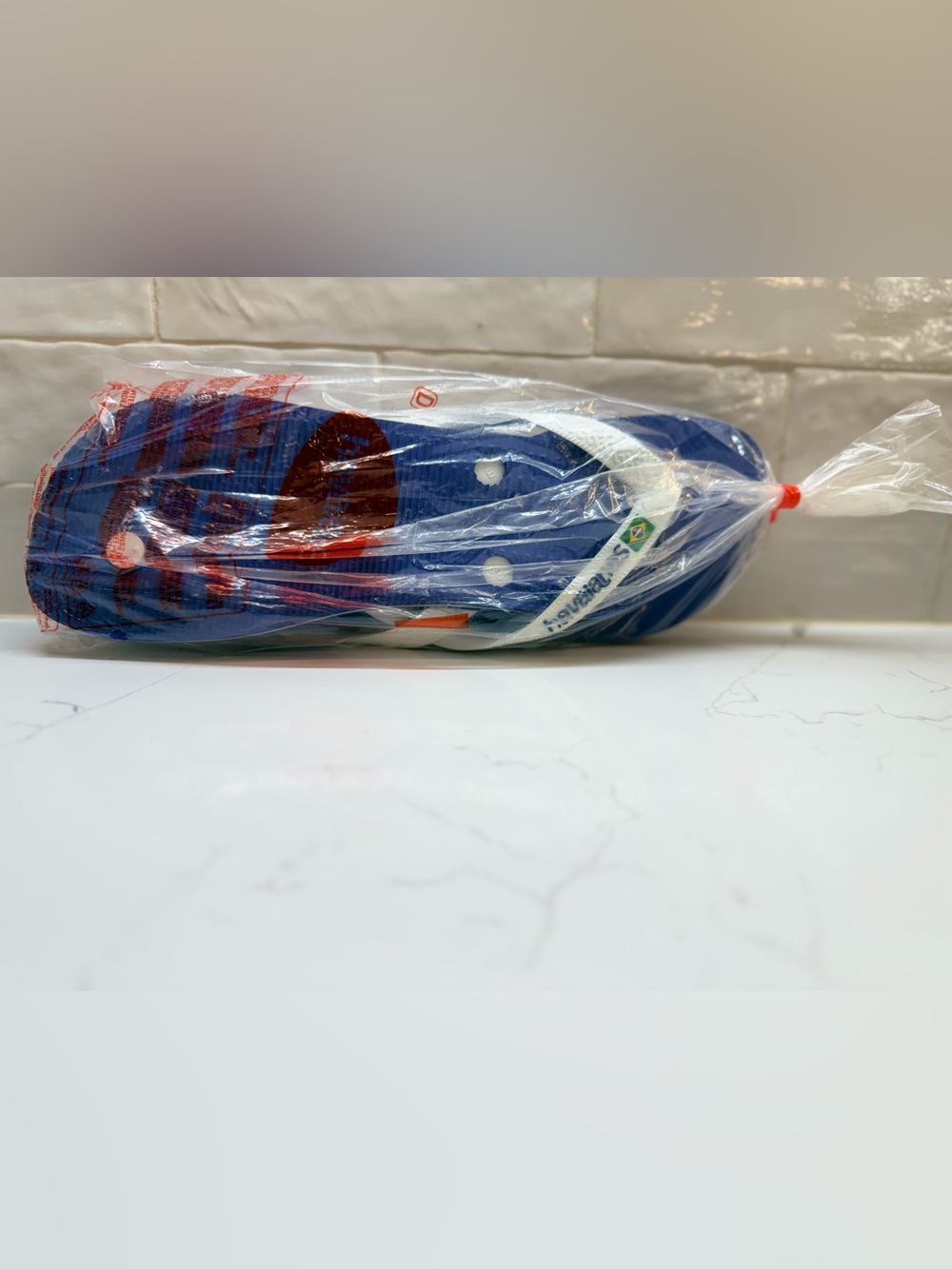 🩴 Havaianas Brasil Logo Marine Blue Flip Flops Men’s 9/10 NWT - Picture 5 of 7